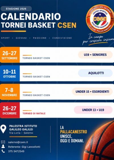 Calendario tornei basket CSEN 2026